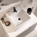Ver imagem 2 de Conjunto Gabinete Banheiro Prisma 60cm Gabinete + Cuba + Espelheira com Vidro Branco Cinza
