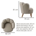 Ver imagem 3 de Poltrona Decorativa Organica Flora Pes Madeira Courino Tcs 726 Moll