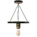 Ver imagem 6 de Kit Luminárias em Madeira Maciça – 1 Pendente Barril + 2 Pendentes Roda de Carroça - Rústico