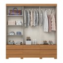 Ver imagem 4 de Guarda-Roupa Casal 03 Portas Deslizantes Flex com Ripado Reno Marrom/Cinamomo/Off White/Avelã