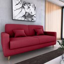 Ver imagem 4 de Sofá Cama Emília 2 Lugares 190cm Veludo Vinho Matrix