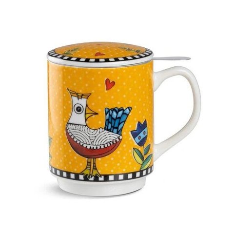 Caneca Mug com Infusor Laranja 350ml ? Cocoricó