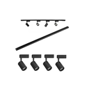 Ver imagem 1 de Trilho Eletrificado 1m + 4 Spot Led 7w Preto Luz Quente