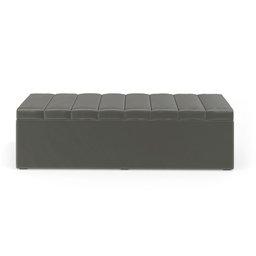 Calçadeira Baú Navi 160 para Cama Queen N-023 Veludo Cinza Claro Aradecor - 2