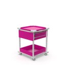Ver imagem 6 de Carrinho Gaveteiro Organizador Multiuso 2 Gavetas Rosa com Rodinhas - Mad.U Organização