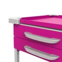 Ver imagem 3 de Carrinho Gaveteiro Organizador Multiuso 2 Gavetas Rosa com Rodinhas - Mad.U Organização