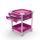 Ver imagem 7 de Carrinho Gaveteiro Organizador Multiuso 2 Gavetas Rosa com Rodinhas - Mad.U Organização