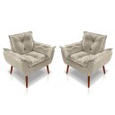 Ver imagem 1 de Kit 02 Poltrona Opala Decorativa Suede