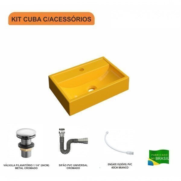 Kit Cuba Q45 com Válvula Click 1.1/2" e Sifão Cromado e Flexível Compace - 3