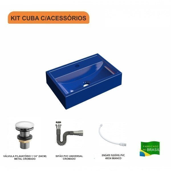 Kit Cuba Q45 com Válvula Click 1.1/2" e Sifão Cromado e Flexível Compace - 3