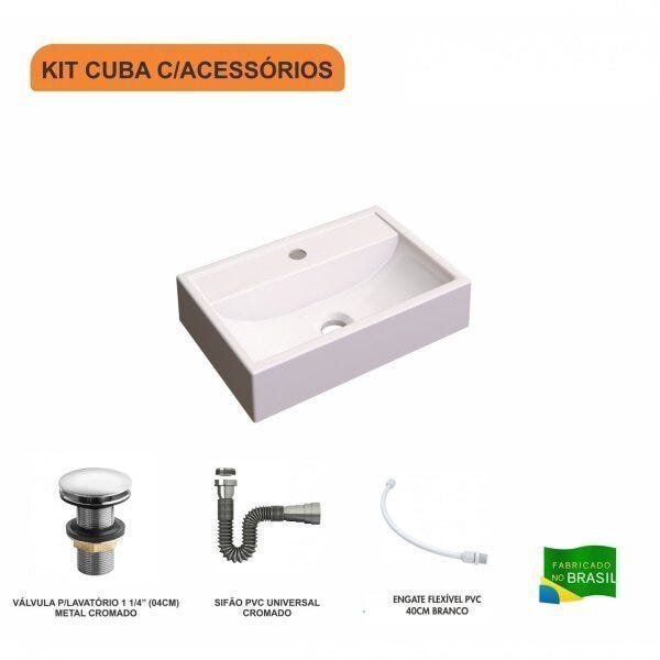 Kit Cuba Q45 com Válvula Click 1.1/2" e Sifão Cromado e Flexível Compace - 3