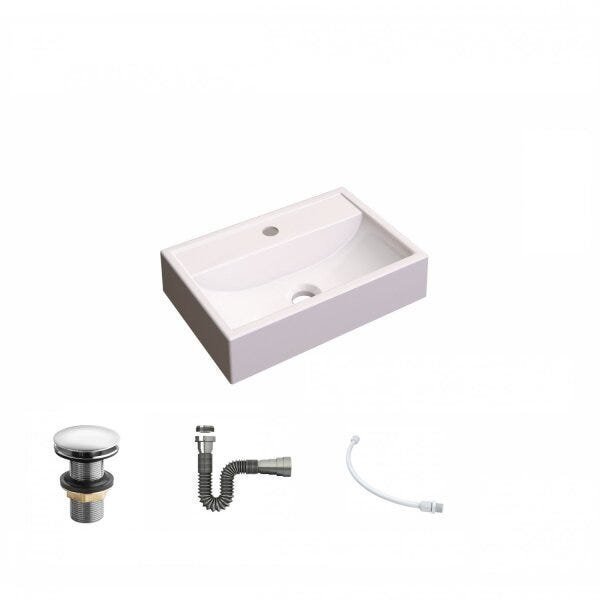 Kit Cuba Q45 com Válvula Click 1.1/2" e Sifão Cromado e Flexível Compace - 2