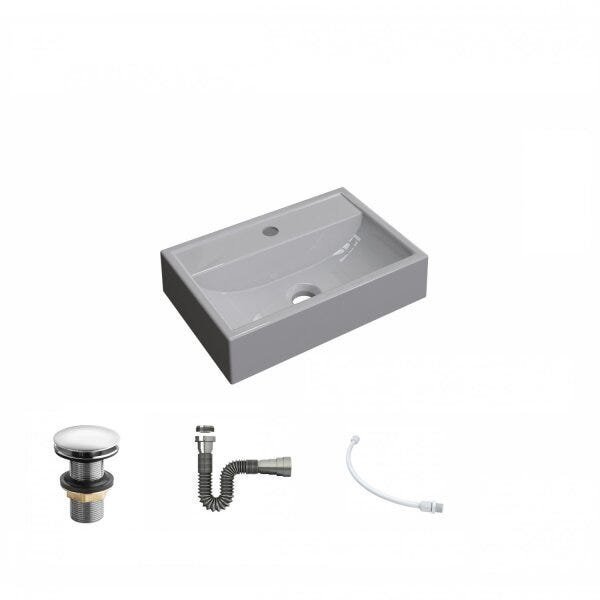 Kit Cuba Q45 com Válvula Click 1.1/2" e Sifão Cromado e Flexível Compace - 2