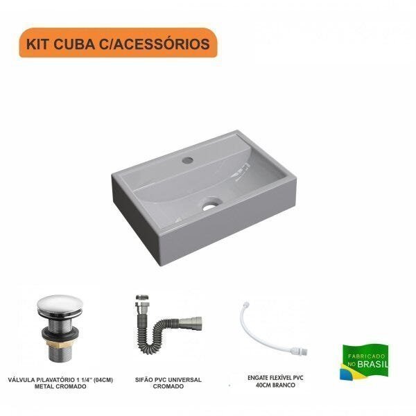 Kit Cuba Q45 com Válvula Click 1.1/2" e Sifão Cromado e Flexível Compace - 3