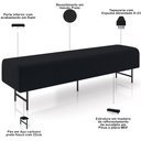 Ver imagem 4 de Puff Recamier Decorativo com Pés Industrial 160cm Novara P05 Veludo Preto - Lyam Decor