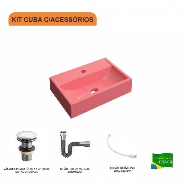 Kit Cuba Q45 com Válvula Click 1.1/2" e Sifão Cromado e Flexível Compace - 3