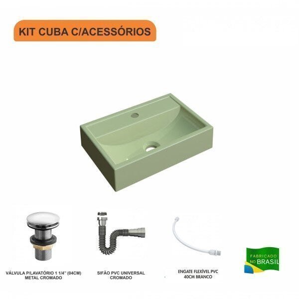 Kit Cuba Q45 com Válvula Click 1.1/2" e Sifão Cromado e Flexível Compace - 3
