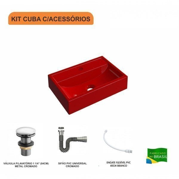 Kit Cuba Q45 com Válvula Click 1.1/2" e Sifão Cromado e Flexível Compace - 3