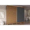 Ver imagem 1 de Guarda Roupa Casal 2 Portas de Correr e 4 Gavetas C/ Pés Cb03t583 Canela/grafite - Kappesberg