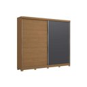 Ver imagem 3 de Guarda Roupa Casal 2 Portas de Correr e 4 Gavetas C/ Pés Cb03t583 Canela/grafite - Kappesberg