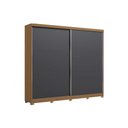 Ver imagem 2 de Guarda Roupa Casal 2 Portas de Correr e 4 Gavetas C/ Pés Cb03t583 Canela/grafite - Kappesberg