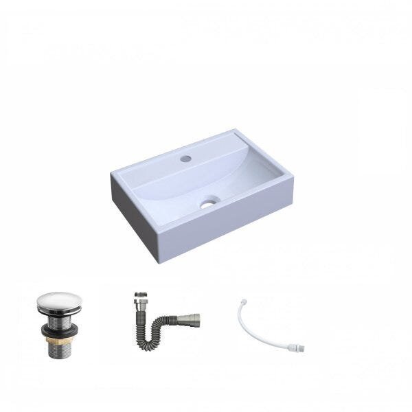Kit Cuba Q45 com Válvula Click 1.1/2" e Sifão Cromado e Flexível Compace - 2