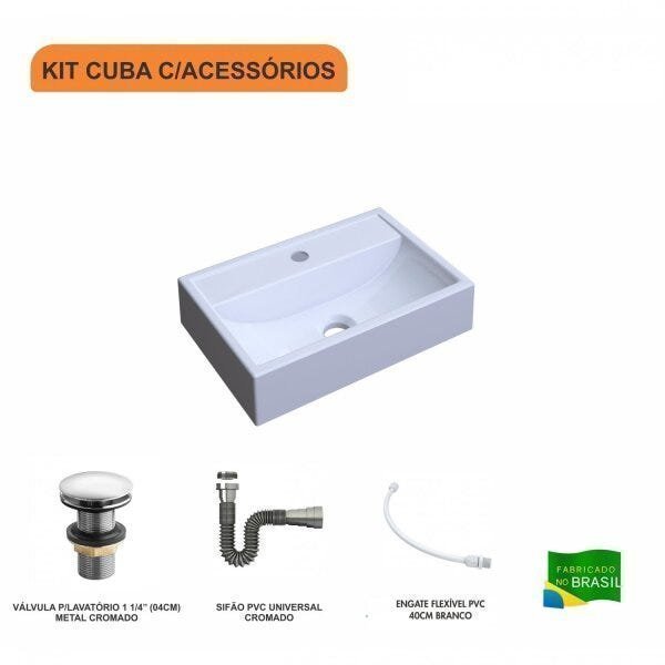 Kit Cuba Q45 com Válvula Click 1.1/2" e Sifão Cromado e Flexível Compace - 3