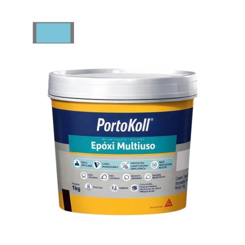 Rejunte Multiuso Epóxi 1kg Porto Koll Azul Piscina