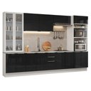 Ver imagem 2 de Armário de Cozinha Completa 340 cm Branco/Preto Lux Madesa 03