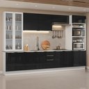 Ver imagem 1 de Armário de Cozinha Completa 340 cm Branco/Preto Lux Madesa 03