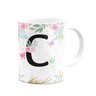 Caneca Floral - Inicial do Nome Letra C - 325ml - 2