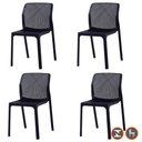 Ver imagem 1 de Kit 4 Cadeiras Empilhável Inmetro Capri Vega Fratini em Polipropileno Cor Preto