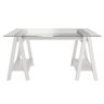 Mesa de Computador com Vidro Louisiana Branco - 6