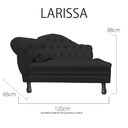 Ver imagem 5 de Recamier Sofá Direito Larissa 120cm Sala Corano Preto - Incasa Decor