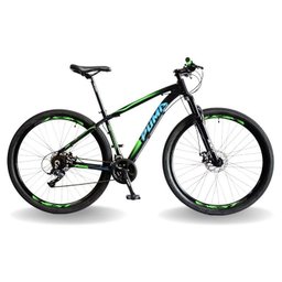 BICICLETA 29 PUMABIKE LINCE 24V STEEZ, FREIO MEC, SUSP 80MM, PRETO VERDE E AZUL, 21 - 1