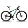 BICICLETA 29 PUMABIKE LINCE 24V STEEZ, FREIO MEC, SUSP 80MM, PRETO VERDE E AZUL, 21 - 1