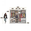 Ver imagem 3 de Guarda Roupa Casal com Espelho 3 Portas de Correr 4 Gavetas - Diamond-branco - Móveis Novo