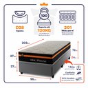 Ver imagem 3 de Conjunto Box Baú Solteirão Sirius Cinza 96x203x72 c/ Molas Ensacadas