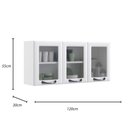 Ver imagem 4 de Armário de Cozinha Aéreo Itatiaia Aço 3 Portas Com Vidro New Premium Branco Neve