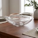 Ver imagem 3 de Centro Mesa Decorativo Fruteira Parede Dupla Home&co Vidro 8x30x30cm Transparente
