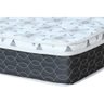 Cama Box Baú King: Colchão Molas Castor Bonnel System Class One Face + Base Crc Suede Clean( - 6