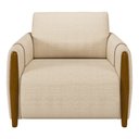 Ver imagem 3 de Poltrona Decorativa para Sala de Estar 98cm Amaranto M22 Linho Champanhe - Mpozenato