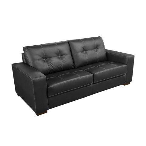 Sofá 2 Lugares Olga 206cm Couro Preto - Sallar Home