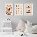Ver imagem 1 de Kit 3 Quadros Decorativos Yoga- Poses 33x24cm - com Vidro:madeira Preta