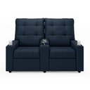 Ver imagem 2 de Poltrona do Papai Reclinável Sala de Cinema Movie 2 Lugares Manual Baú USB Veludo Azul G23 Gran Belo