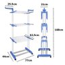 Varal de Chão pra Roupa Inox 3 Três Andares Retrátil Cor Azul - 5