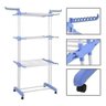 Varal de Chão pra Roupa Inox 3 Três Andares Retrátil Cor Azul - 2