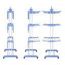 Ver imagem 7 de Varal de Chão pra Roupa Inox 3 Três Andares Retrátil Cor Azul