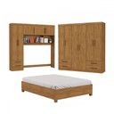 Ver imagem 2 de Guarda-roupa Casal Modulado com Cama Hércules 11 Portas 6 Gavetas Cinamomo - Carioca Móveis