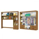 Ver imagem 3 de Guarda-roupa Casal Modulado com Cama Hércules 11 Portas 6 Gavetas Cinamomo - Carioca Móveis